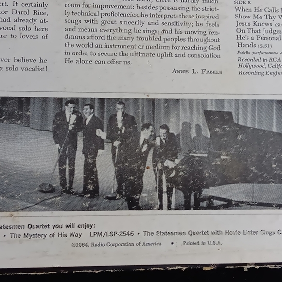 Hovie Lister Sings With His Famous Statesmen Quartet STEREO DISC - Picture 7 of 16